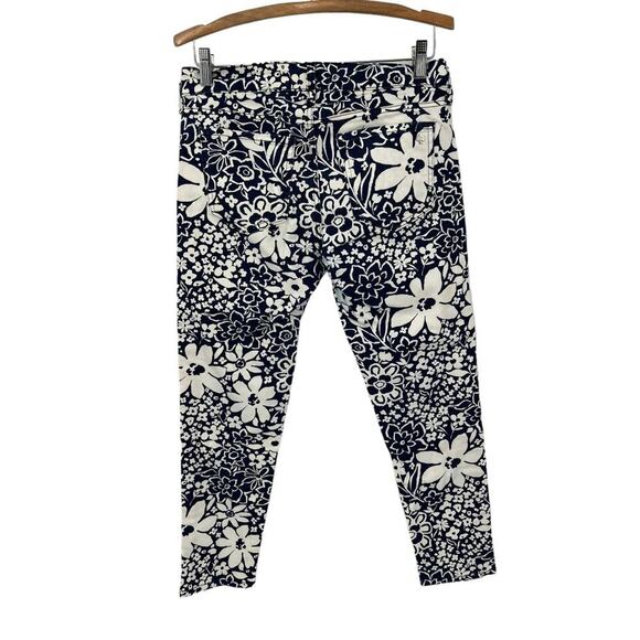 Kate Spade Broome Street Floral Print Pants Jeans Navy and White Women's Size 28 - Picture 2 of 7